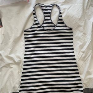 Lululemon cool racerback black/white stripes